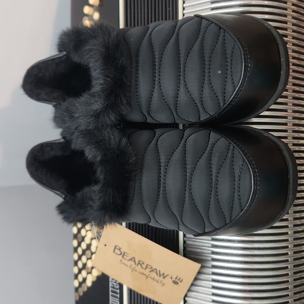 NIB- BEARPAW ELAINE BLACK NYLON SLIP-ON SNEAKER SIZE 5 - Picture 2 of 10